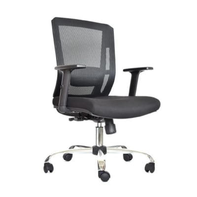 Silla de Oficina Gerente Delphi 2 Negro Base Cromada Ergonómica möbelArt