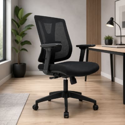 Silla de Oficina Gerente Navy BN B3D Negro Ergonómica möbelArt