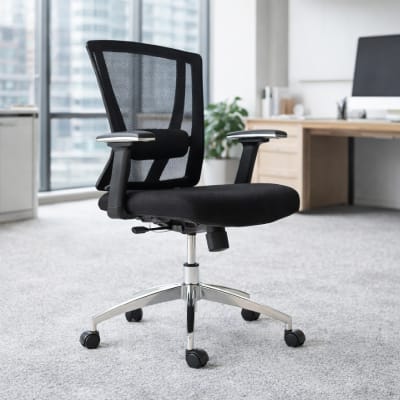 Silla de Oficina Gerente Winner Negro Ergonómica möbelArt