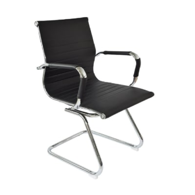 Silla de Oficina Visita Boss PU Base Trineo Negro möbelArt