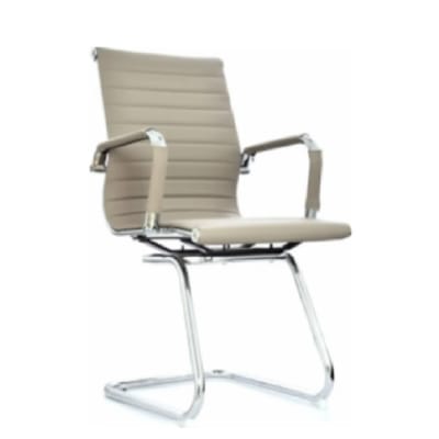 Silla de Oficina Visita Boss PU Base Trineo Taupe möbelArt