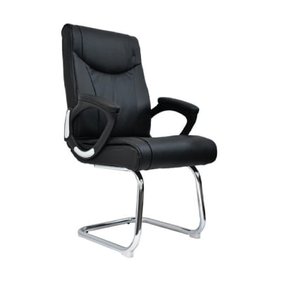 Silla de Oficina Visita Vera PU Base Trineo Negro möbelArt