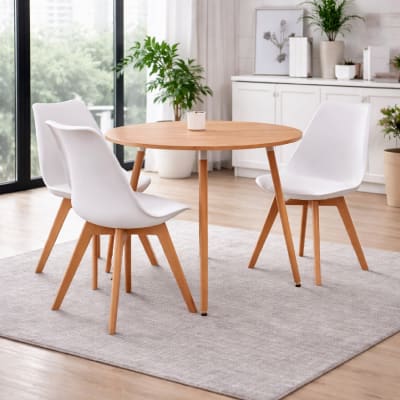 Juego de comedor Loma 3 puestos Blanco möbelArt