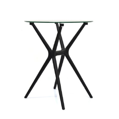 Mesa Rio Vidrio 60 cm Base Negra möbelArt