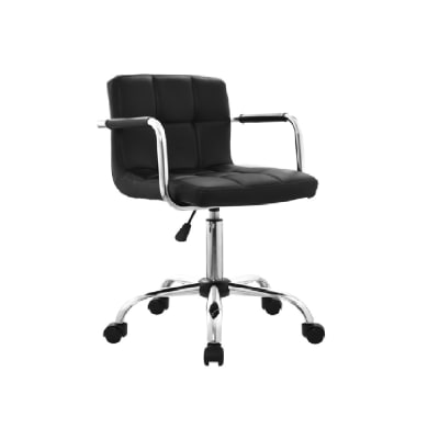 Silla de Diseño Nill con brazos giratoria PU MSA Negro möbelArt