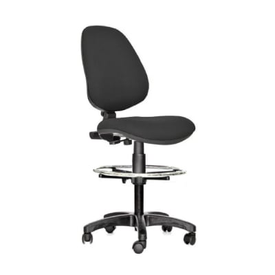 Silla de Cajero Rudy Alta Tapizad Negro möbelArt