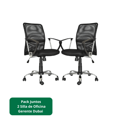 Set x 2 Silla de Oficina Gerente Dubai SG Eco Negro möbelArt