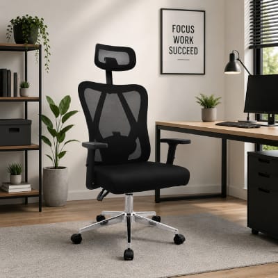 Silla de Oficina Presidente Benfor Negro möbelArt