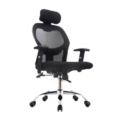 Silla de Oficina Presidente Dakota Base Cromada Negro möbelArt