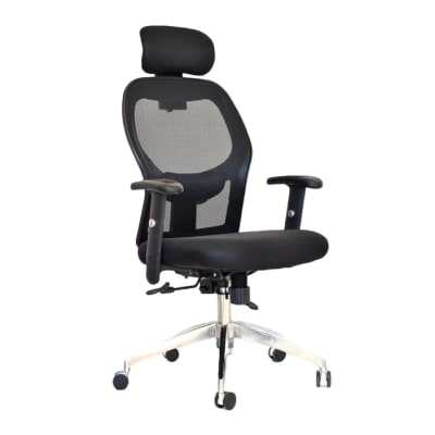 Silla de Oficina Presidente Dakota Base Aluminio Negro möbelArt