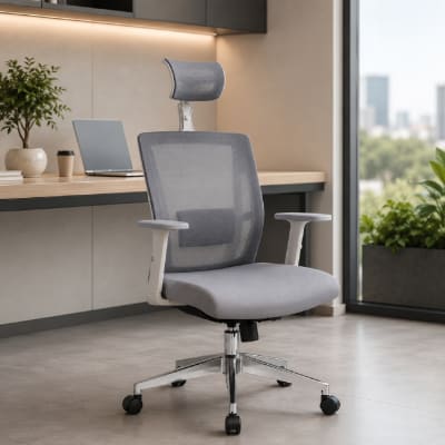 Silla de Oficina Presidente Delphi 2 BA Gris Ergonómica möbelArt