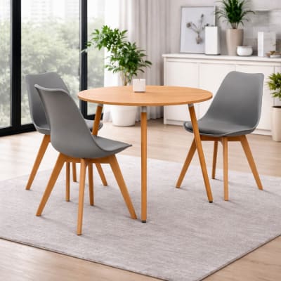 Juego de comedor Loma 3 puestos Gris möbelArt