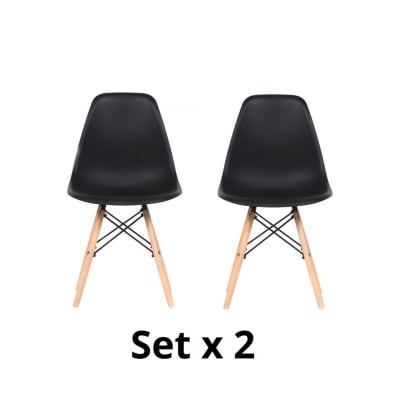 Set x 2 Sillas Diseño Eames Negro möbelArt