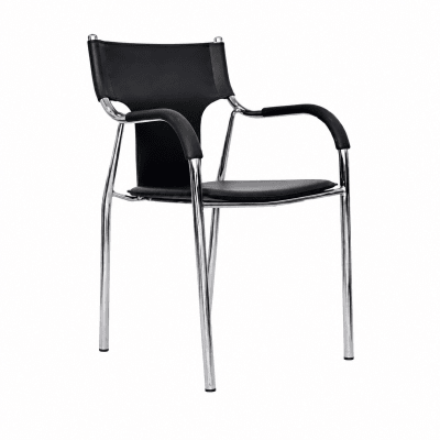 Silla de Oficina Visita Soft 1 TQ PU Negro möbelArt