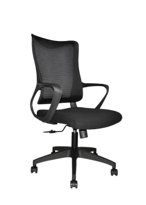 Silla de Oficina Gerente Rigs Tapizada Negro möbelArt