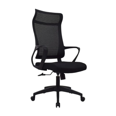 Silla de Oficina Presidente Rigs Tapizada Negro möbelArt