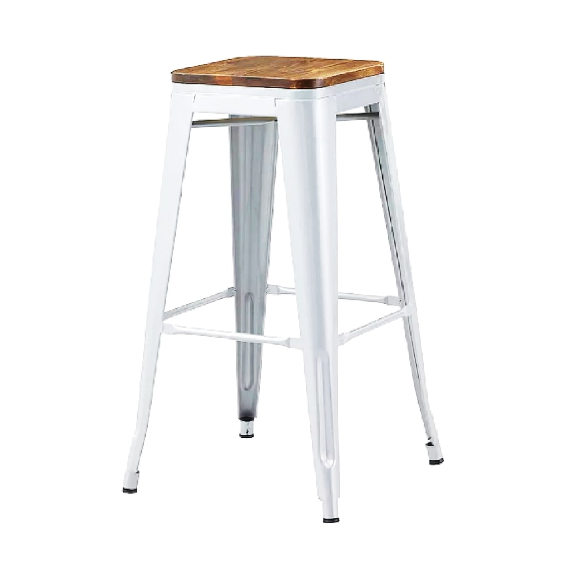 Banco Cloe Blanco sin espaldar asiento de madera möbelArt2