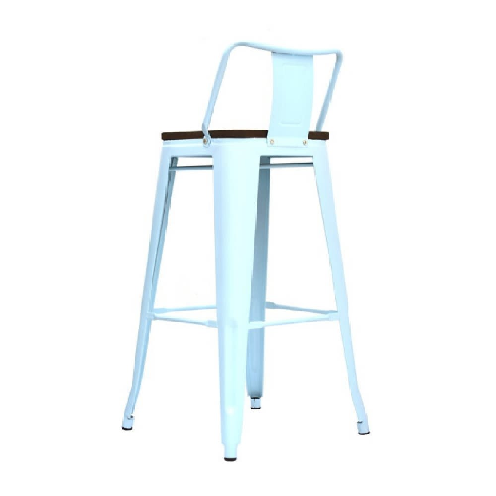 Silla Bar Cloe con espaldar Turquesa con asiento en madera MSA möbelArt4