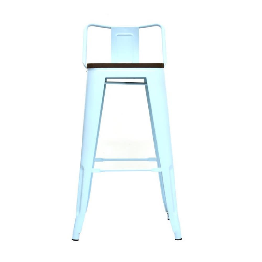Silla Bar Cloe con espaldar Turquesa con asiento en madera MSA möbelArt2