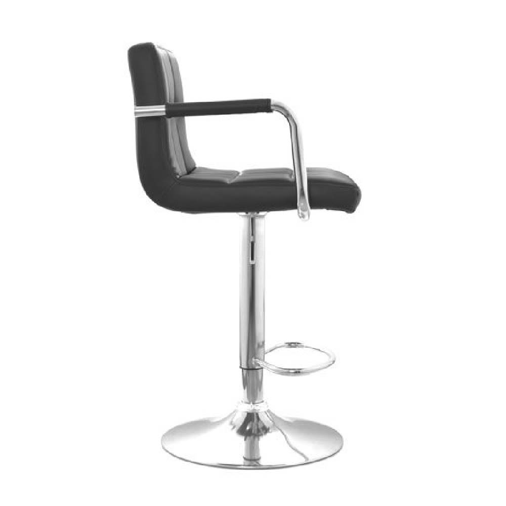 Silla Bar Nill con brazos giratoria PU MSA Negro möbelArt3