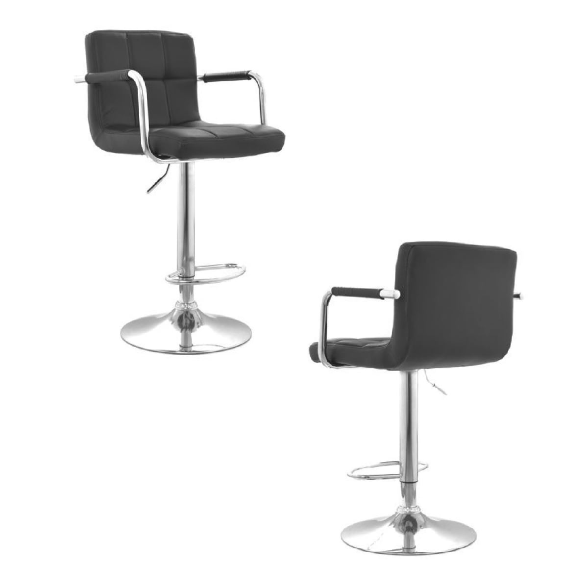 Set x 2 Bancos para Bar Nill con brazos Negro möbelArt1