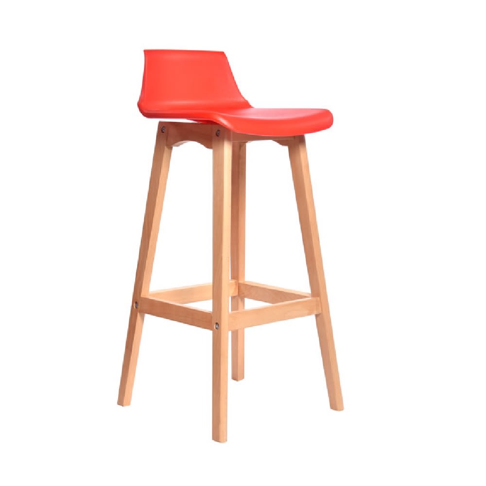 Silla Bar Wood Fijo Rojo möbelArt1
