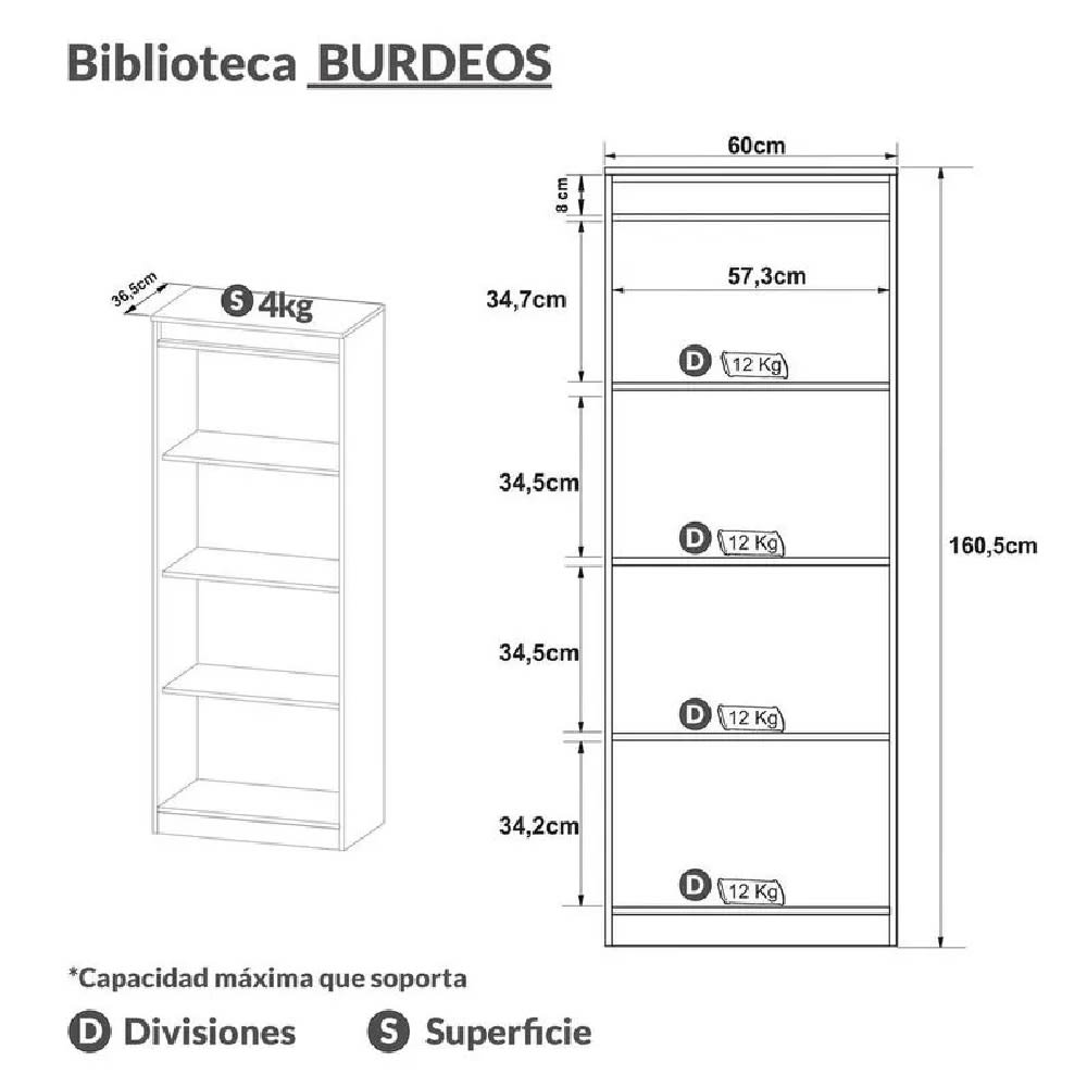 Biblioteca Burdeos Nogal möbelArt4