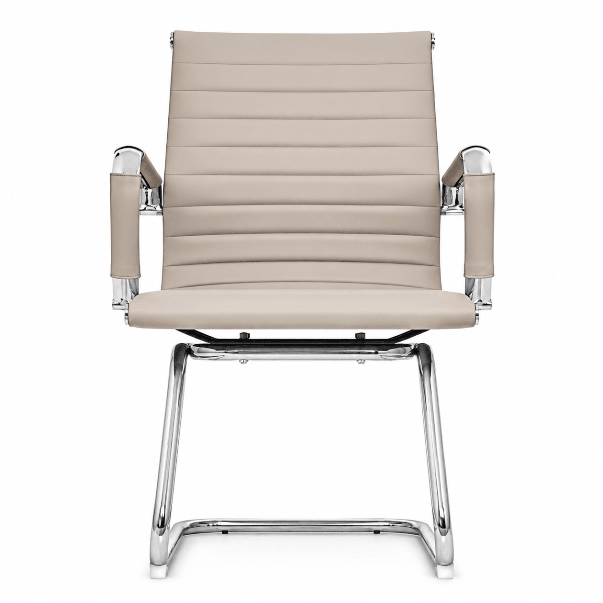 Silla de Oficina Visita Boss PU Base Trineo Taupe möbelArt2