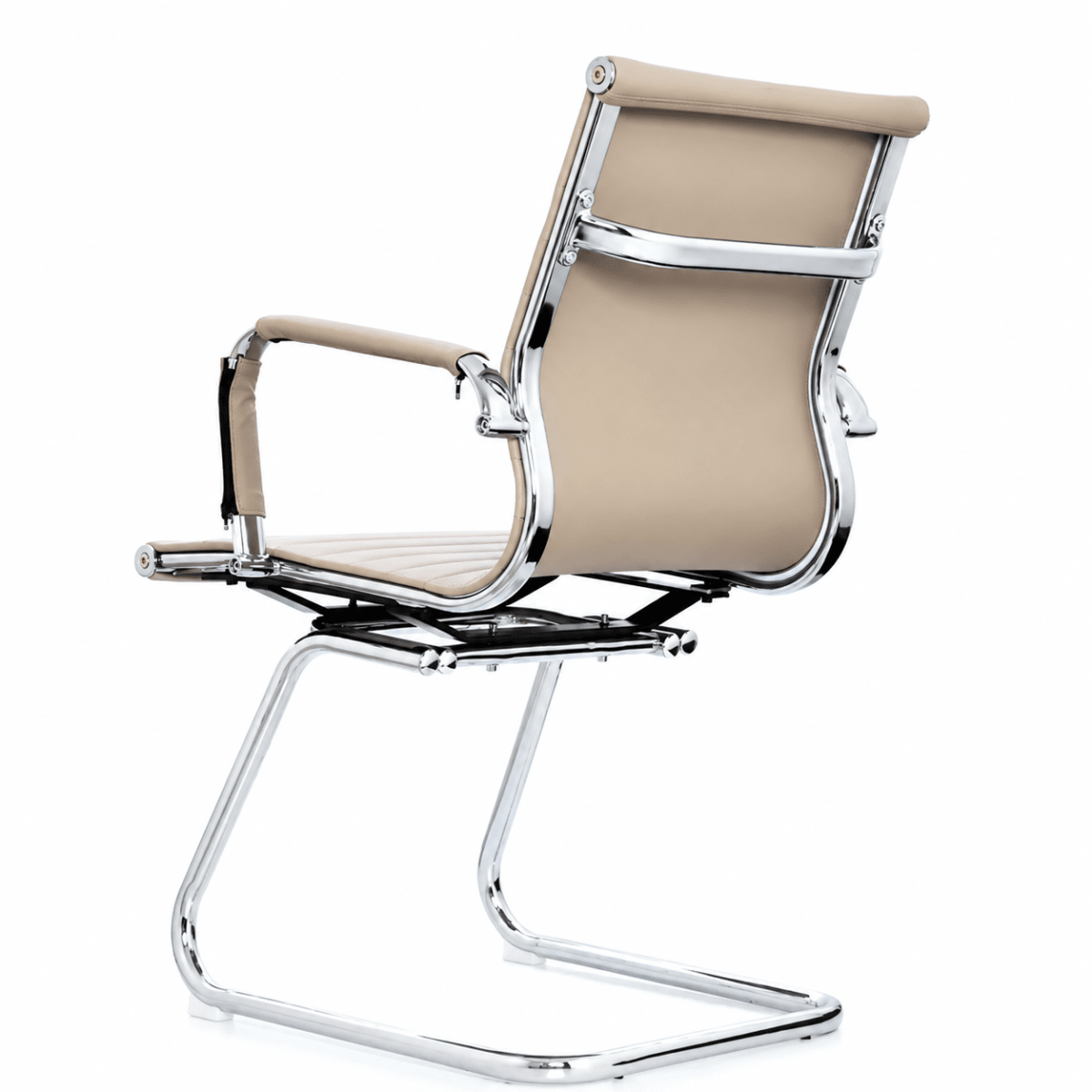 Silla de Oficina Visita Boss PU Base Trineo Taupe möbelArt5