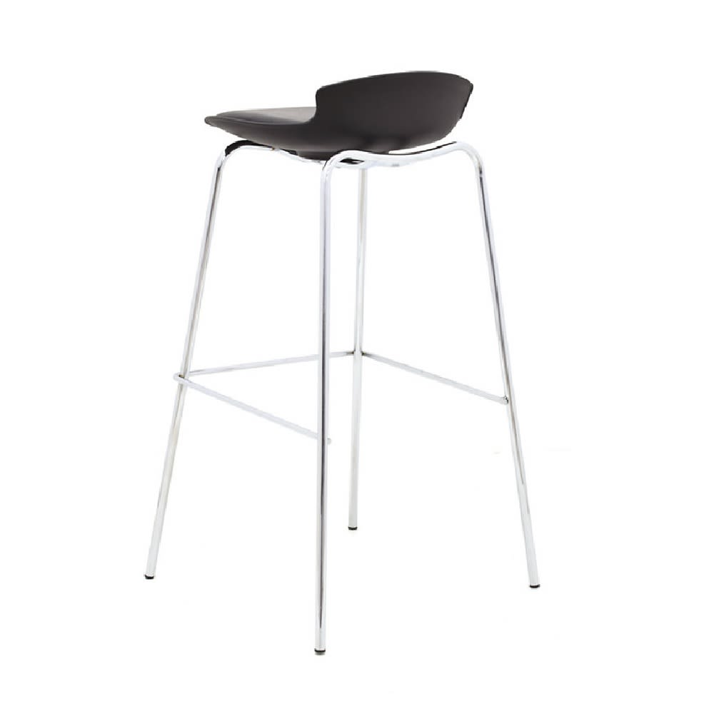 Silla Bar Air fija PU Negro möbelArt3