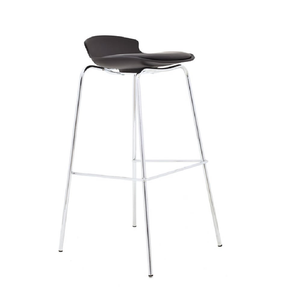 Silla Bar Air fija PU Negro möbelArt1