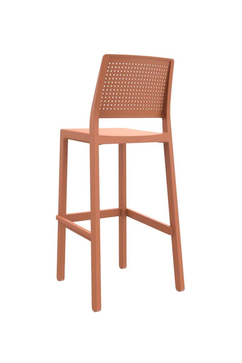 Silla para Bar Emi Fija Exterior H75cm Terracota möbelArt4