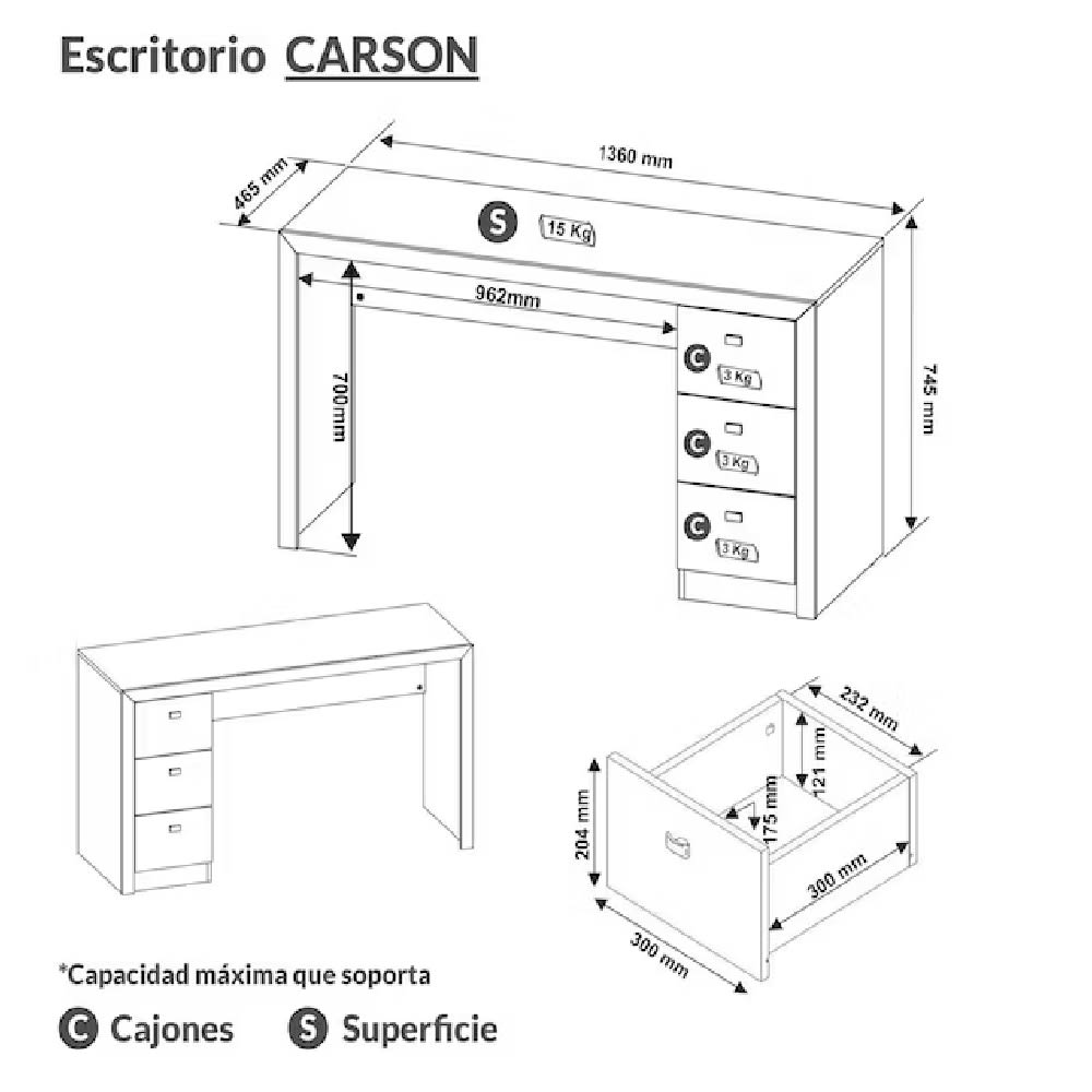 Escritorio Carson Almendra möbelArt4