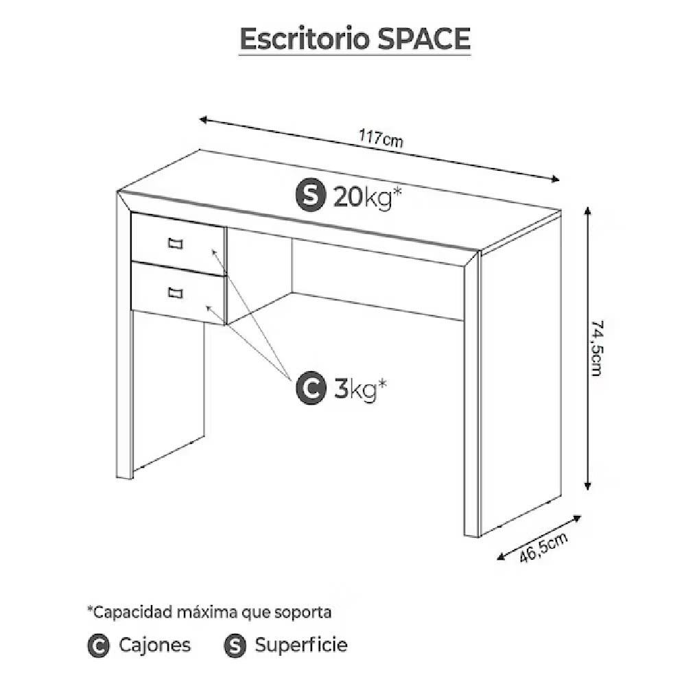 Escritorio Space Blanco möbelArt3