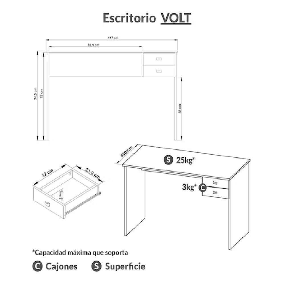 Pack Perfecto Escritorio Volt negro /nogal + Silla Gerente Dex Negro möbelArt3
