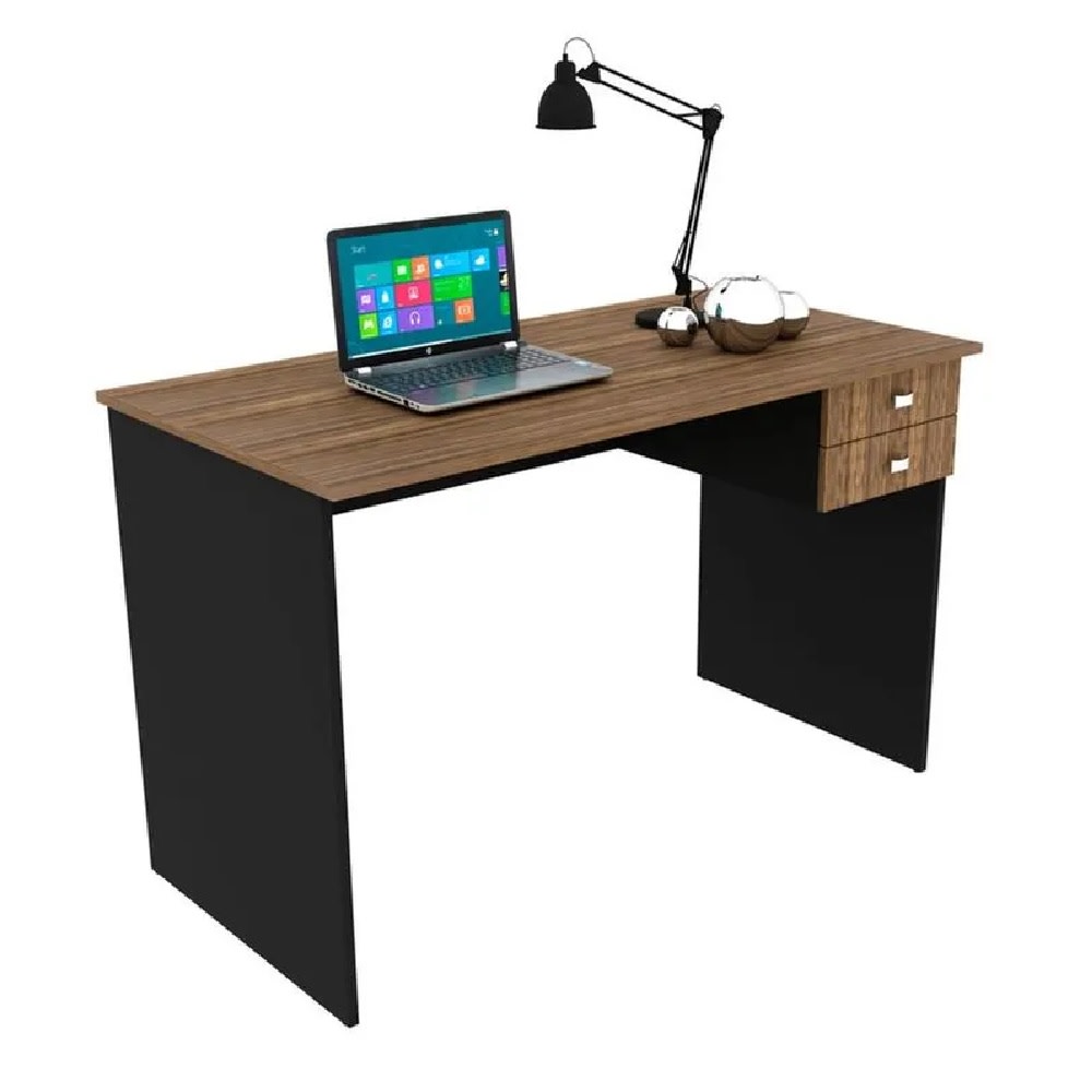 Pack Perfecto Escritorio Volt negro /nogal + Silla Presidente Seul Negro möbelArt5