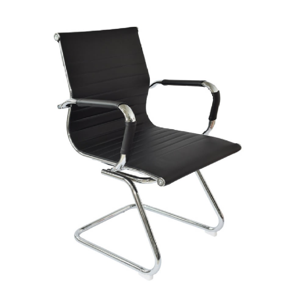 Silla de Oficina Visita Boss PU Base Trineo Negro möbelArt1