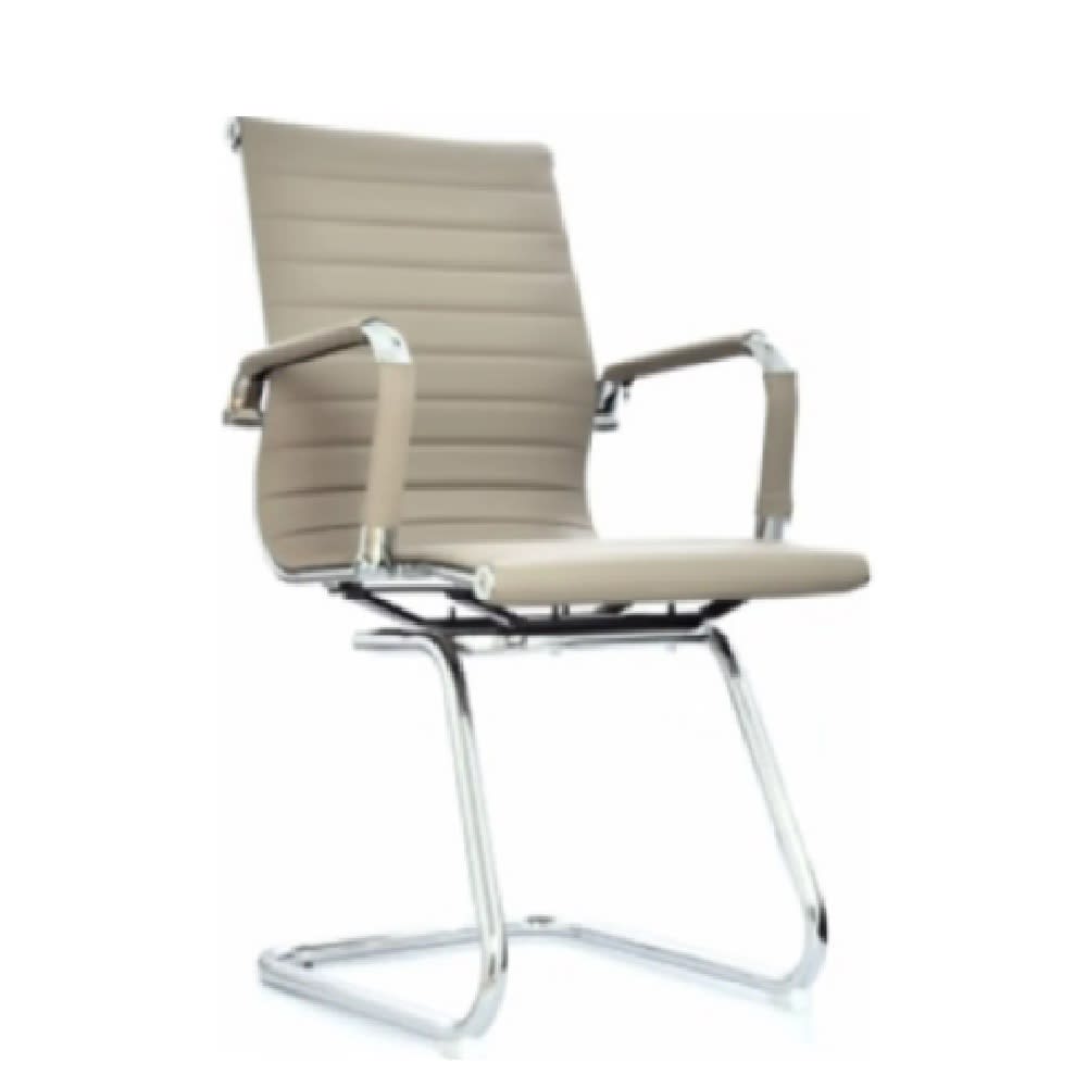 Silla de Oficina Visita Boss PU Base Trineo Taupe möbelArt1