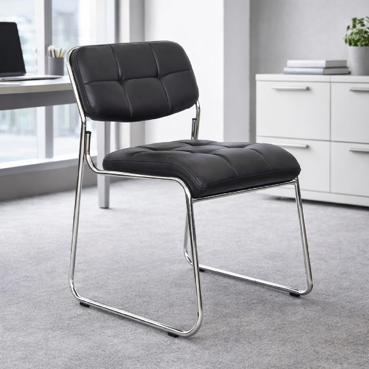 Silla de Oficina Visita Viva TQ PU Negro möbelArt1