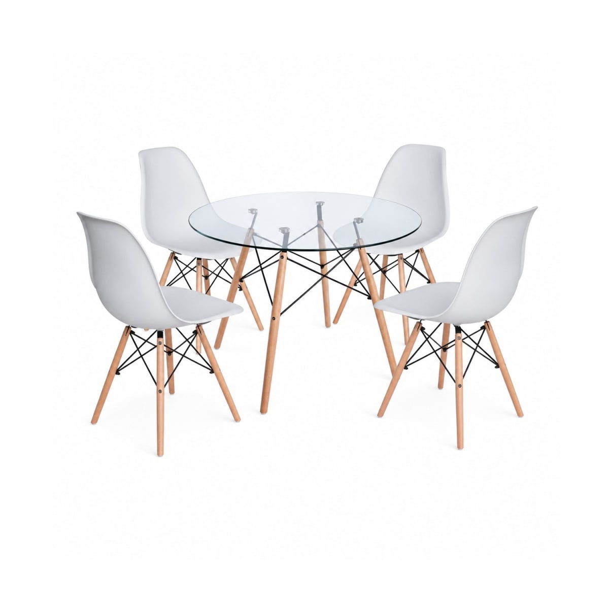 Juego de comedor Eames Glass Gris möbelArt2