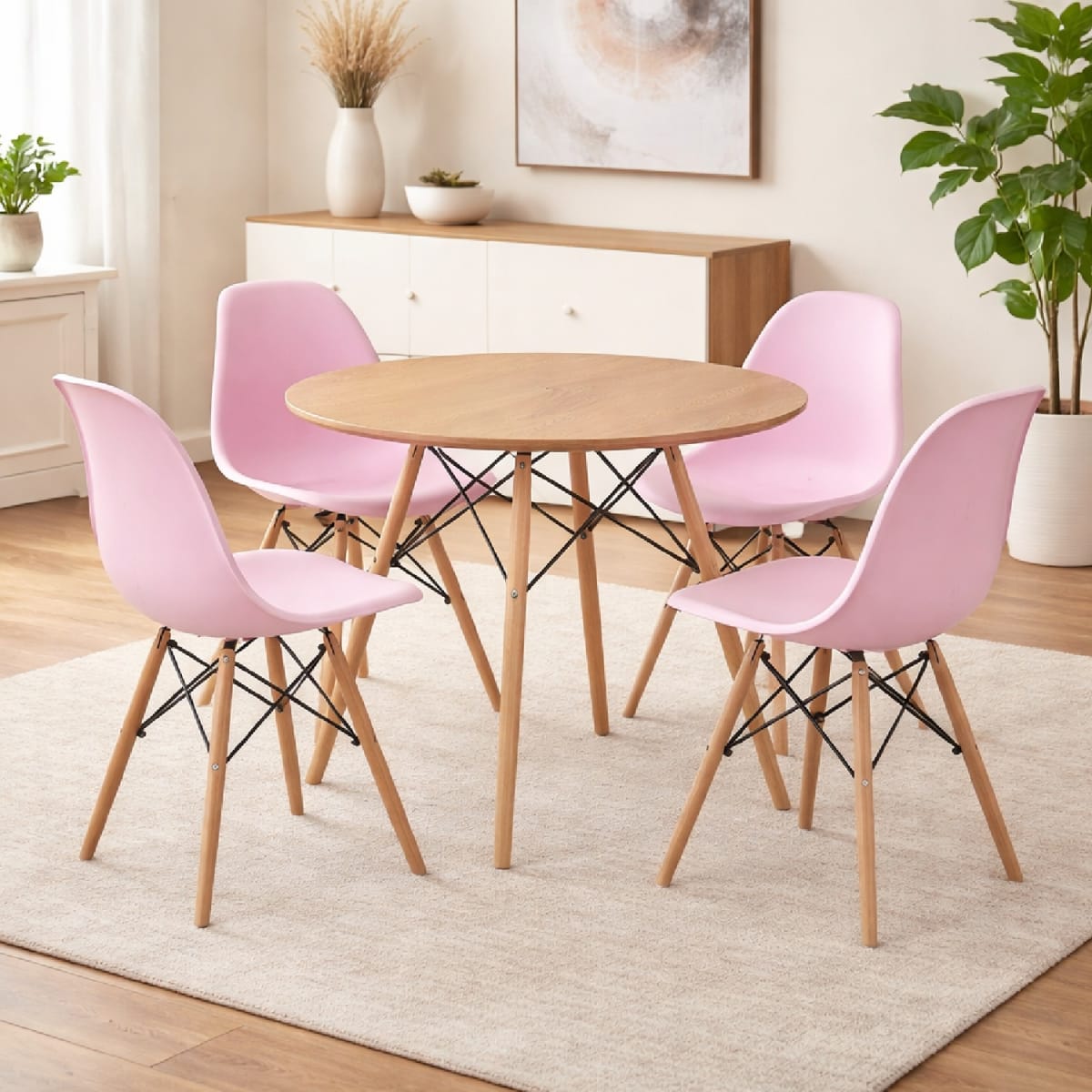 Juego de Comedor Eames Rosa möbelArt1