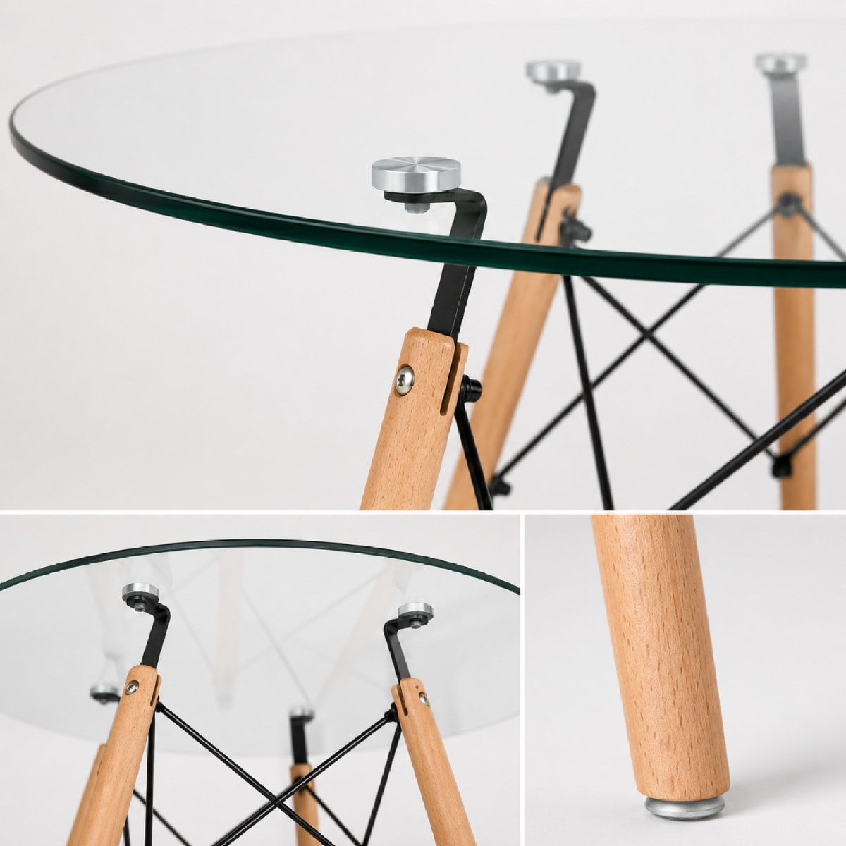 Juego de comedor Eames Glass Gris möbelArt5