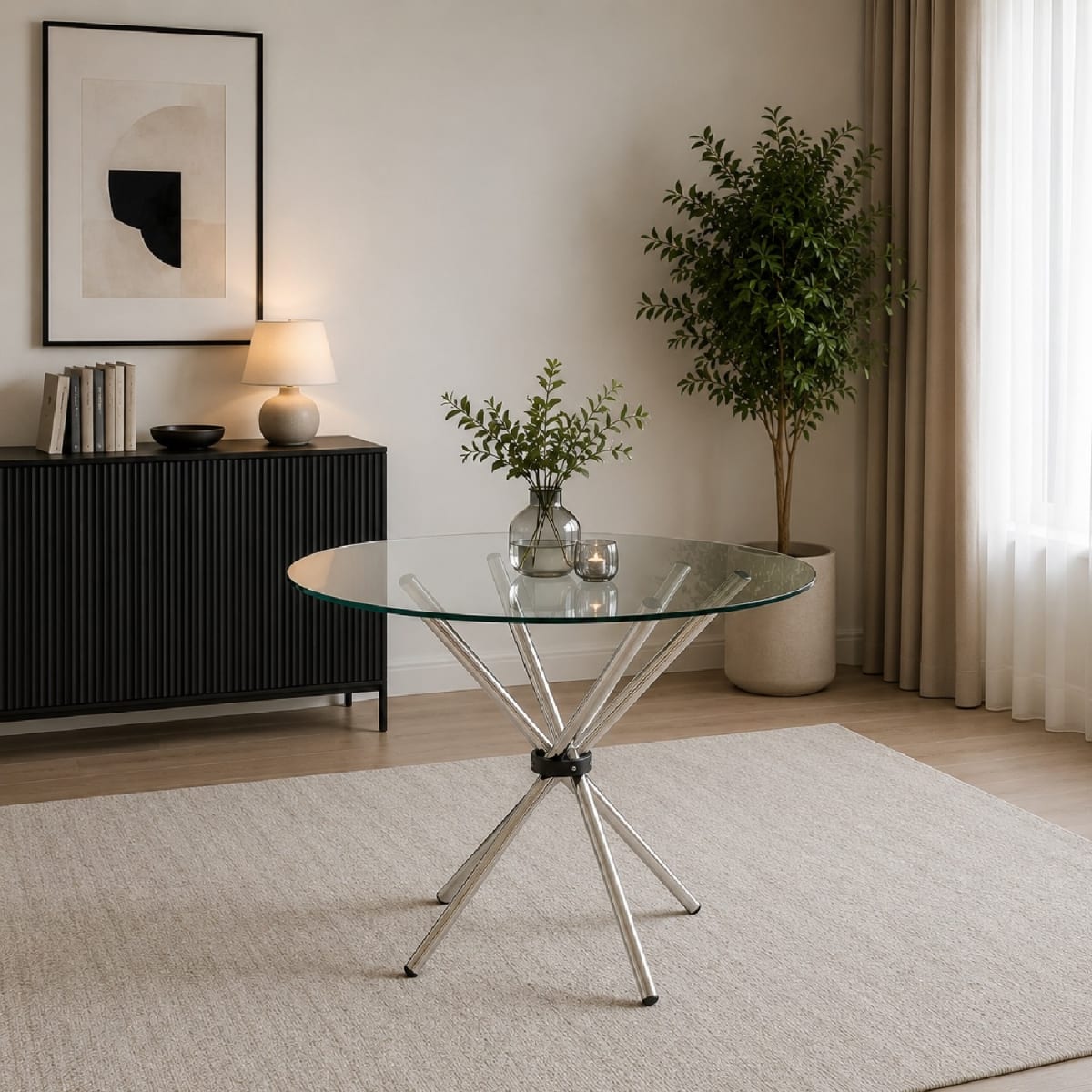 Mesa Nodos Vidrio 90 cm möbelArt1