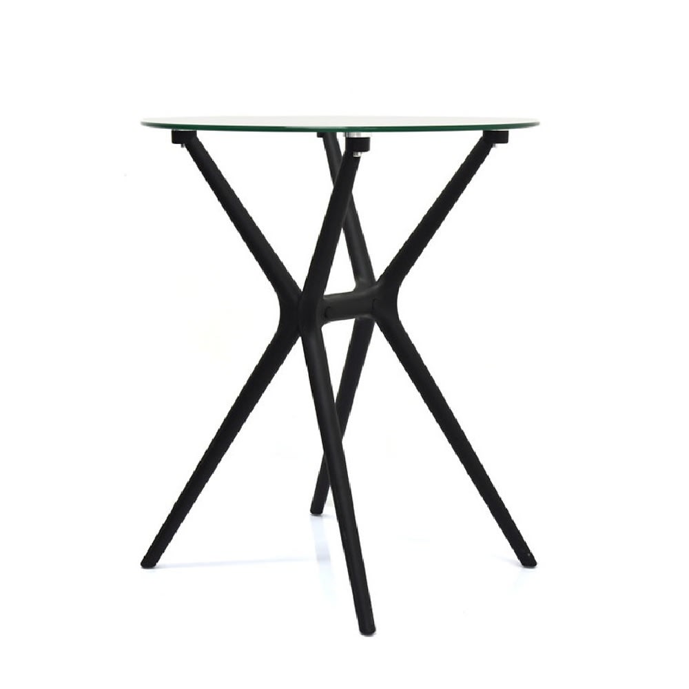 Mesa Rio Vidrio 60 cm Base Negra möbelArt1