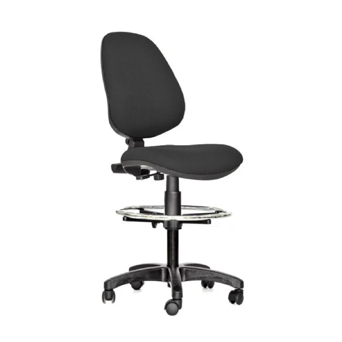 Silla de Cajero Rudy Alta Tapizad Negro möbelArt1