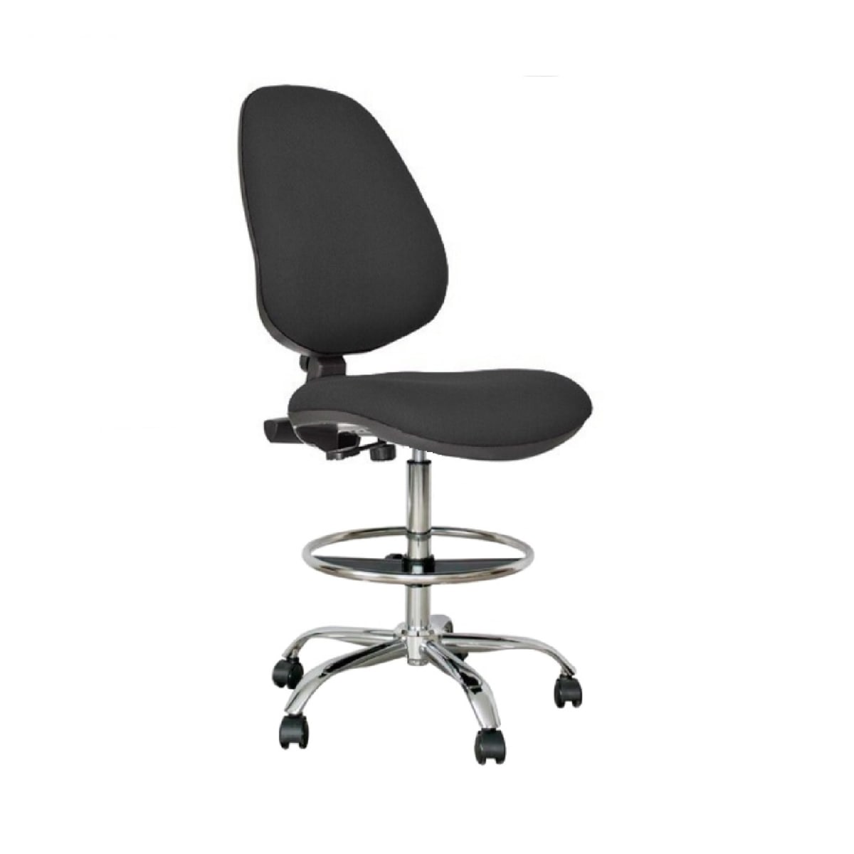 Silla de Cajero Rudy Alta Tapizad Negro möbelArt2