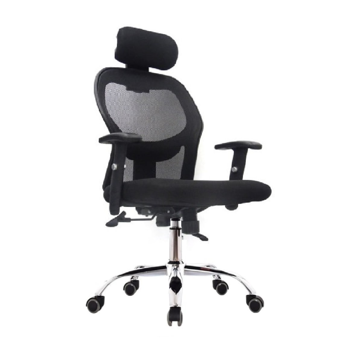 Silla de Oficina Presidente Dakota Base Cromada Negro möbelArt1