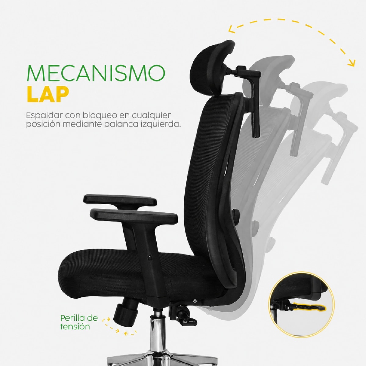 Silla de Oficina Presidente Fronx BC Negro möbelArt4