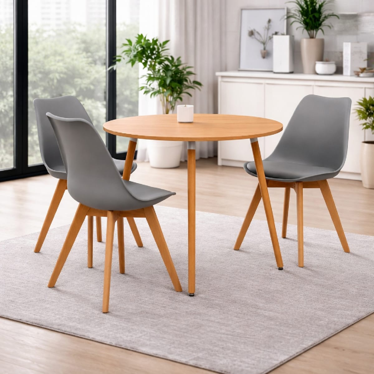 Juego de comedor Loma 3 puestos Gris möbelArt1