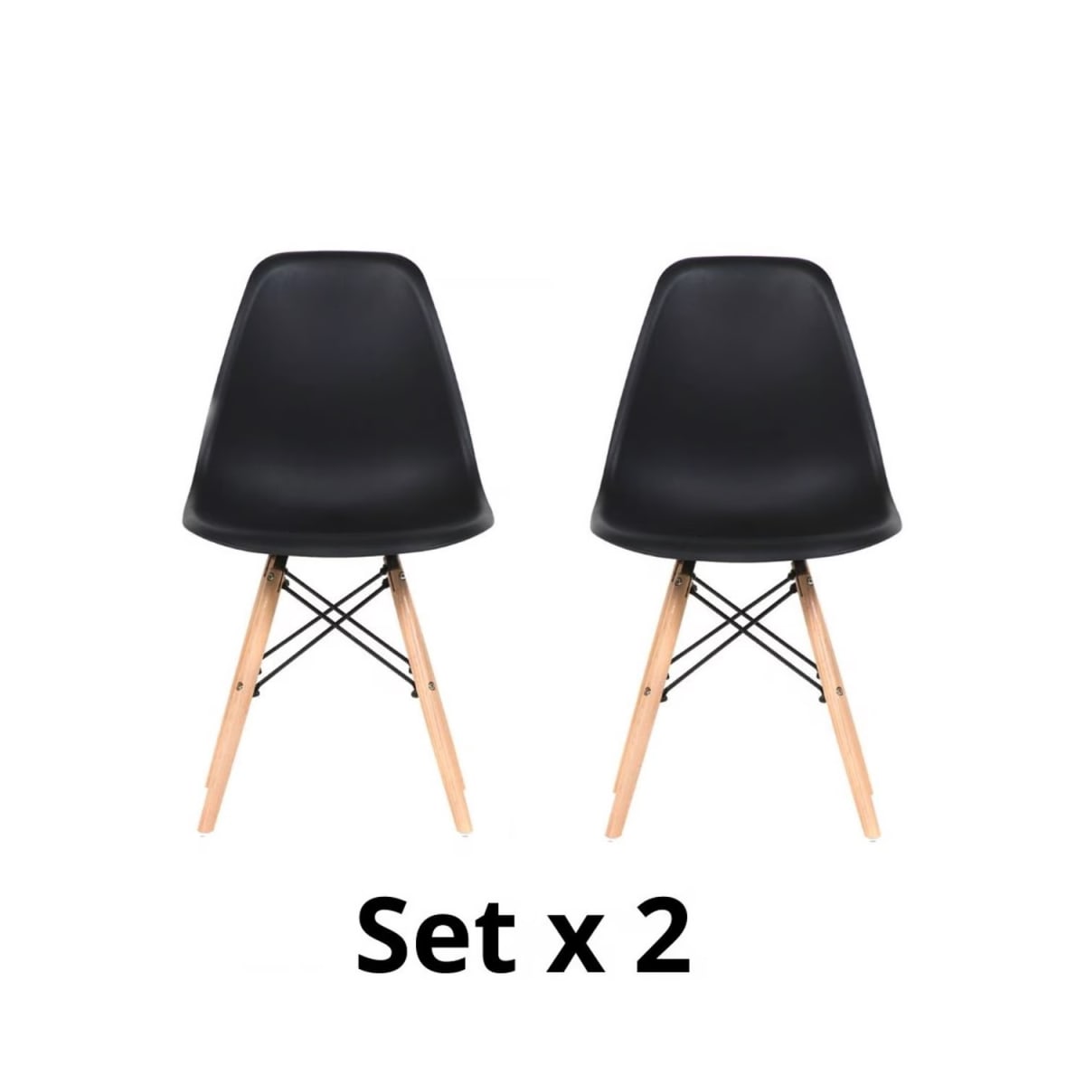 Set x 2 Sillas Diseño Eames Negro möbelArt1